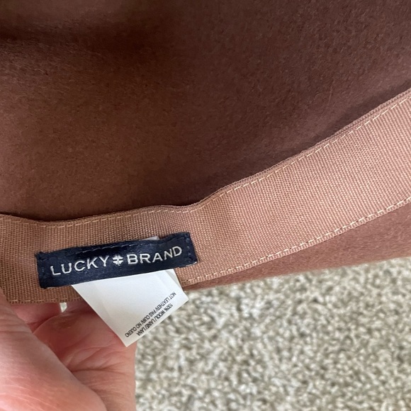 🎊 NWOT Lucky Brand Felt Hat with Leather Ribbon Brown Womens - Picture 3 of 4